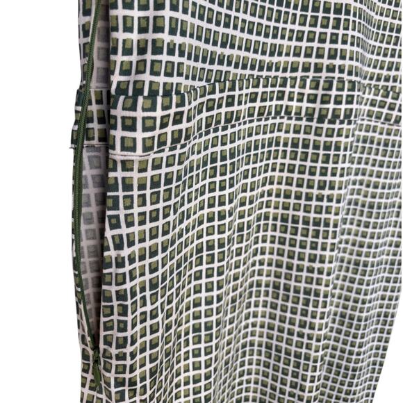 Tory Burch Green and Cream Geometric Print Silk Sheath Dress size L - Picture 9 of 12